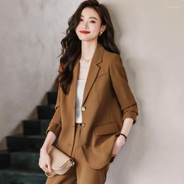 Women's Two Piece Pants Small Suit Jacket For Women 2023 Spring Korean Style Fashionable Elegant Slim Fit Casual Business Attire Autumn
