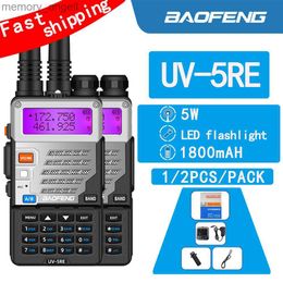 Walkie Talkie Baofeng UV-5RE handheld radio 5w 1800mah 2 Way Ham UHF VHF Walkie Talkie Long Range Interphone HKD230925