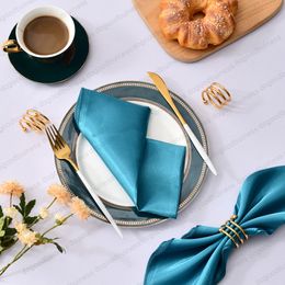 Table Napkin 50pcs 30X30cm Reusable Napkins Satin Polyester Napkin Handkerchief Cloth Diner Banquet Wedding Party Home Decorations 230925