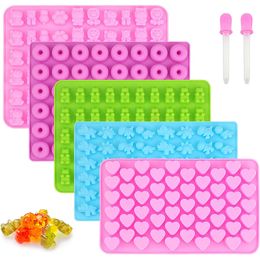 Other Event Party Supplies Bear Chocolate Mold Heart Dinosaur Star Shell Silicone Candy with Dropper DIY Cute Ice Cube Tray QQ Fondant 230923