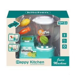 Mutfaklar Play Food Kids Pretend Blender Toy Kitchen Appliance Toddler Real Lights Sound Dropship 230925