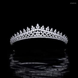 Hair Clips Forest Series Micro-inlaid Zircon Bridal Wedding Crown Headband Leaf Tiaras Jewellery Accessories HQ0409