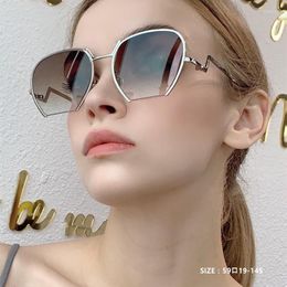 Sunglasses Original Women's For Men High Quality Luxury Street Clothing Designer Fashion Glasses Trend Irregular Alloy F