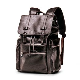 Pu Soft Leather Men's Bag New Korean Version Ins Style Backpack Travel Bag Casual Classmate Pc Backpack Bag Trend 230715