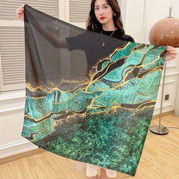 Scarves 2023 Silk Scarf Womens Summer Lightweight Sheer Wrap And Shawls Bandana Beach Gauze Lace Hollow