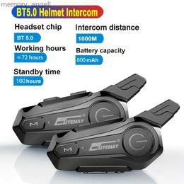 Walkie Talkie Moto Helmet Intercom Headset Bluetooth-compatible 5.0 Motorcycle Earphones Wireless Interphone Speaker Headphone Handsfree Call HKD230925