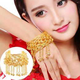 Strand Fashion Belly Dance Bell Body Chain Bracelet Jewelry for Women Tassel Upper Metal Arms Wrist Band