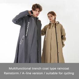 Rain Wear Fashion Multifunctional Windbreaker Type Raincoat Double Placket Waterproof Rain Poncho Outdoor Hiking Riding Couple Rainsuit 230925