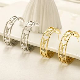 Gold Letter Hoop Earrings Stainless Steel Luxury Designer Jewellery Girl Boutique Love Gift Earrings Autumn New 925 Silver Charm Jewellery Y23341