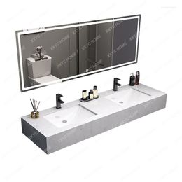 Bathroom Sink Faucets Public Marble Washstand Double Basin Cabinet Combination People Wash Suit