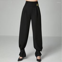 Stage Wear Black Latin Dance Pants 2023 Ballroom Practise Clothes Fashion Performance Beam Feet Women Long Trousers