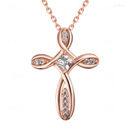 Pendant Necklaces UMCHO Cross Fashion Necklace Ladies Decoration Delicate Jewellery Zirconia