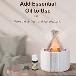 1pc Simulated Campfire Humidifier, Remote Control Timed Spray Aromatherapy Machine, Bedroom Bedside Atmosphere Light, Home Decor Room Decor