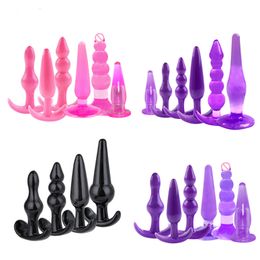 Anal Toys 46PcsSet Safe Silicone Butt Plug Dildo Masturbation Vaginal Sex For Woman Men Dilator for Gay 230925