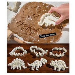 Baking Moulds 3D Dinosaur Cookie Cutters Mold Biscuit Embossing Mould Sugarcraft Dessert Silicone for Sop Cake Decor Tool 230923