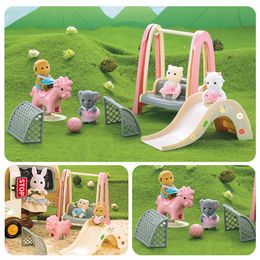 Dolls Forest Family Dollhouse Furniture Doll House Accessories Slide Miniatures Amusement Park Miniture Acessories Football 230925