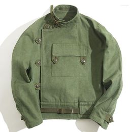 Men's Jackets Safari Style Japanese Vintage Swedish Motorcycle Jacket Amekaji Hunting Suit Army Green Coat For Men Cotton Autumn Outerwear