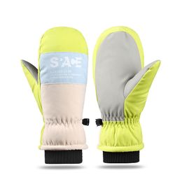 Ski Gloves Winter Plush Thickened Warm Snowboarding Snow Waterproof Outdoor Windproof Cold Resistant Skiing Mittens 230925