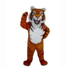 Cute Tiger Mascot Costumes Halloween Cartoon Character Outfit Suit Xmas Outdoor Party Outfit Unisex Promotional Advertising Clothings