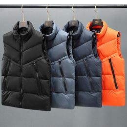 Men's Vests Oversized Vest Jackets Stand Up Collar Thickened Warm Coats Windproof Waterproof Cozy Classic Solid Couple Parkas S-8XL