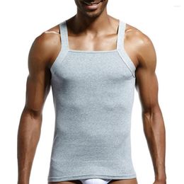 Men's Tank Tops Casual Men Solid Color Sleeveless Slim Vest Breathable Fitness Cotton Comfortable To Wear Sports
