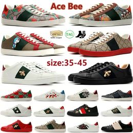 New Luxury Designers Casual Shoes ACE Sneakers Casual Dress Tennis Shoes Men Women Lace Up Classic White Leather Pattern Bottom Cat Tiger Print Sports Lover Trainers