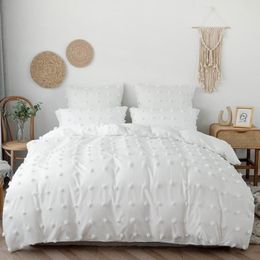 Bedding Sets Nordic Soft Cute Solid Home Textiles Duvet Cover Set Bedclothes Bedspread Quilt Twin Size Bed Linens Polyester