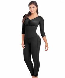 Women's Shapers Fajas Colombianas Women Side Zipper Long Sleeves Full Body Shapewear Weight Loss Postpartum Shaper Post Liposuction Bodysuit