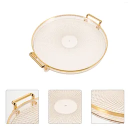 Plates Snack Serving Dish End Table Decor Bar Holder Round Trays Decorate Plastic Acrylic Platter