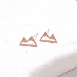 Whole Fashion Snow Mountain Earrings for Women Unique Earings Nature Inspired Small Eae Studs Gift For Mom EFE018226c