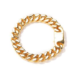 Gold Cuban Link Chain Bracelet Fashion Stainless Steel Hip Hop Jewellery Mens Silver Bracelets2322