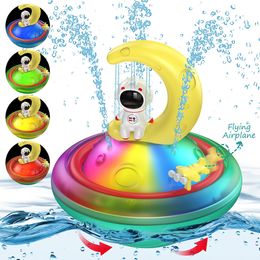 Bath Toys Baby Bath Toys Spray Water Rotation Light up Automatic Induction Sprinkler Shower with LED Bathtub Pool Toys Gift for Toddlers 230923