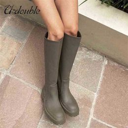 HBP Boots double Women Knee Fashion Casual Platform Winter Shoes for Woman Warm Fur Long Office Lady Footwear 220805