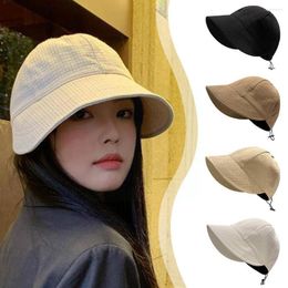 Wide Brim Hats 14 Styles Cotton Women Bucket Hat Spring Summer Adjustable Outdoor Caps Sun Fisherman Beach Panama Foldable C N9H6