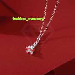 Eiffel Tower Moissanite VVS Necklace For Women S925 Sterling Silver Jewellery 40-45cm Chain With Pendant