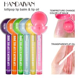 2-in-1 Lollipop Color Changing Lipstick Lipstick Double-ended Moisturizer Oil Lip Balm High Color Rendering Star Lip Gloss Stick