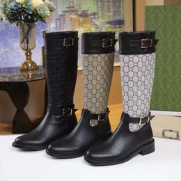 Fashion Women Boot knee long women boots Ankle Boot Designer Martin boots For Women Classical Shoes Fashion Winter Leather Boots Coarse Heel Women Shoes