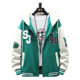 Men's Jackets INS Hip Hop Men's Hoodie Baseball Jacket Casual Slim Fit Unisex Uniform Bomber Coat 2023 Youth Students Bomber Jacket Couple L230925