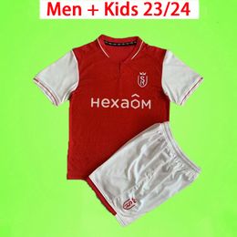 23/24 Stade de Reims Soccer Jerseys 2023 2024 kids kit mens sets Balogun Flips Ito Football Shirts Sierhuis ABDELHAMID ZENELI VAN BERGEN CAJUSTE MATUSIWA Uniform boys