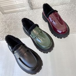 balencigaa 23ss Shoes Paris Balenicass Derby Women Loafers Fur Shearling Wool Lined Monolith Moc Toe Thick Bottoms Black Green Wine Red 5CM Platform Sandals Brushed