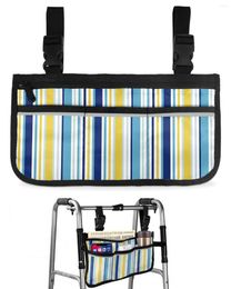 Storage Bags Colourful Striped Texture Wheelchair Bag With Pockets Armrest Side Electric Scooter Walking Frame Pouch