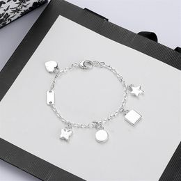 luxury- High Quality Chain Silver Plate Bracelet Star Gift Butterfly Bracelet Top Chain Bracelet Fashion Jewellery Supply224a