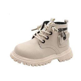 Boots Baby Kids Buckle Lock Boots Leather Children Casual Shoe Toddler Fashion Girls Ankle Boots 230925