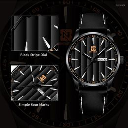 Wristwatches Quartz Watch For Men Simple Personalised Fashion Calendar Weekend Glow Waterproof Men's Leather Strap Reloj