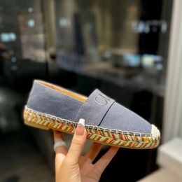 Top quality luxury designers Starboard Espadrilles Embossed Logo shoes grained leather flats loafers hand made shoe for women casual luxe lo hyg00002