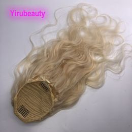 Brazilian Peruvian Malaysian 100% Human Hair Ponytails Blonde 613# Colour 10-24inch Body Wave