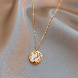 Pendant Necklaces 2021 Fashion Star And Moon Necklace Female Round Clavicle Chain Neck Luxurious Jewellery Gifts342m