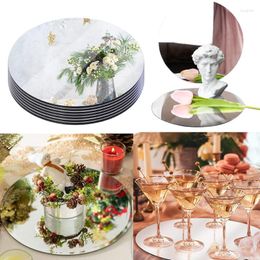 Party Decoration Acrylic Round Mirror Tray Thick Plate Wedding Table Candle Centrepiece DIY Creative Handmade Accessories