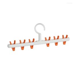 Hangers Multi-functional Plastic 6Clip Folding Children Adults Clothes Dryer Hanger Windproof Socks Underwear Drying Rack