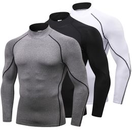 Men's T-Shirts Rashguard Men's Running Shirt Long Sleeve Gym Compression Bodybuilding T-Shirt Men Quick-drying Stretchy Fitness Sport Tights 230925